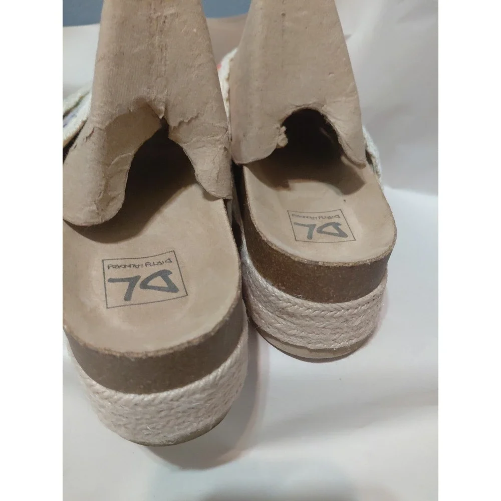 Dirty Laundry Womens Crocheted Granny Square Platform Sandal Natural Size 9. 5